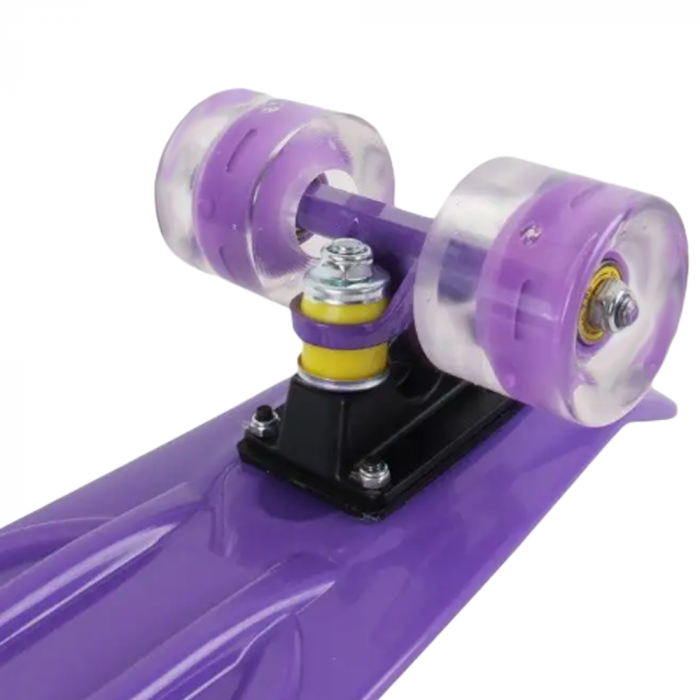 Penny Board cu roti de silicon și lumini cu print grafic Mov [4]
