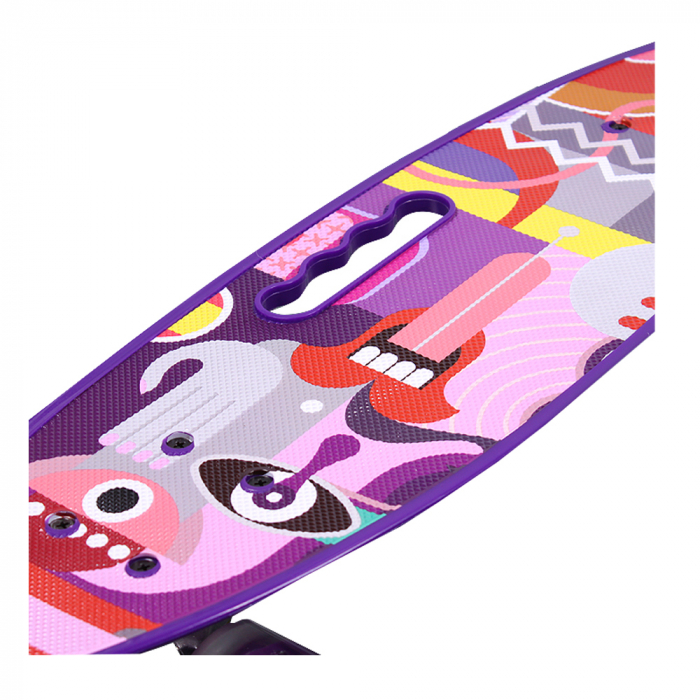 Penny Board cu roți de silicon și lumini integrate, cu imprimeu mov [3]