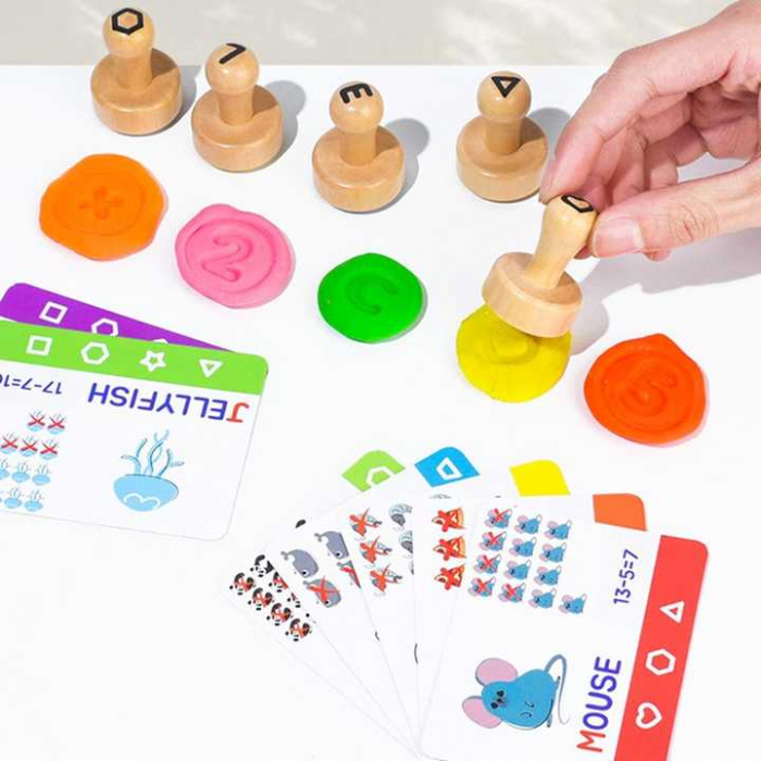 Set Stampile Lemn Alfabet, Numere, Forme [6]