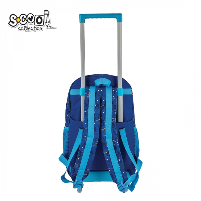 Ghiozdan troler S-cool model Football – 45x32x16.5 cm, cu roti si maner extensibil [2]