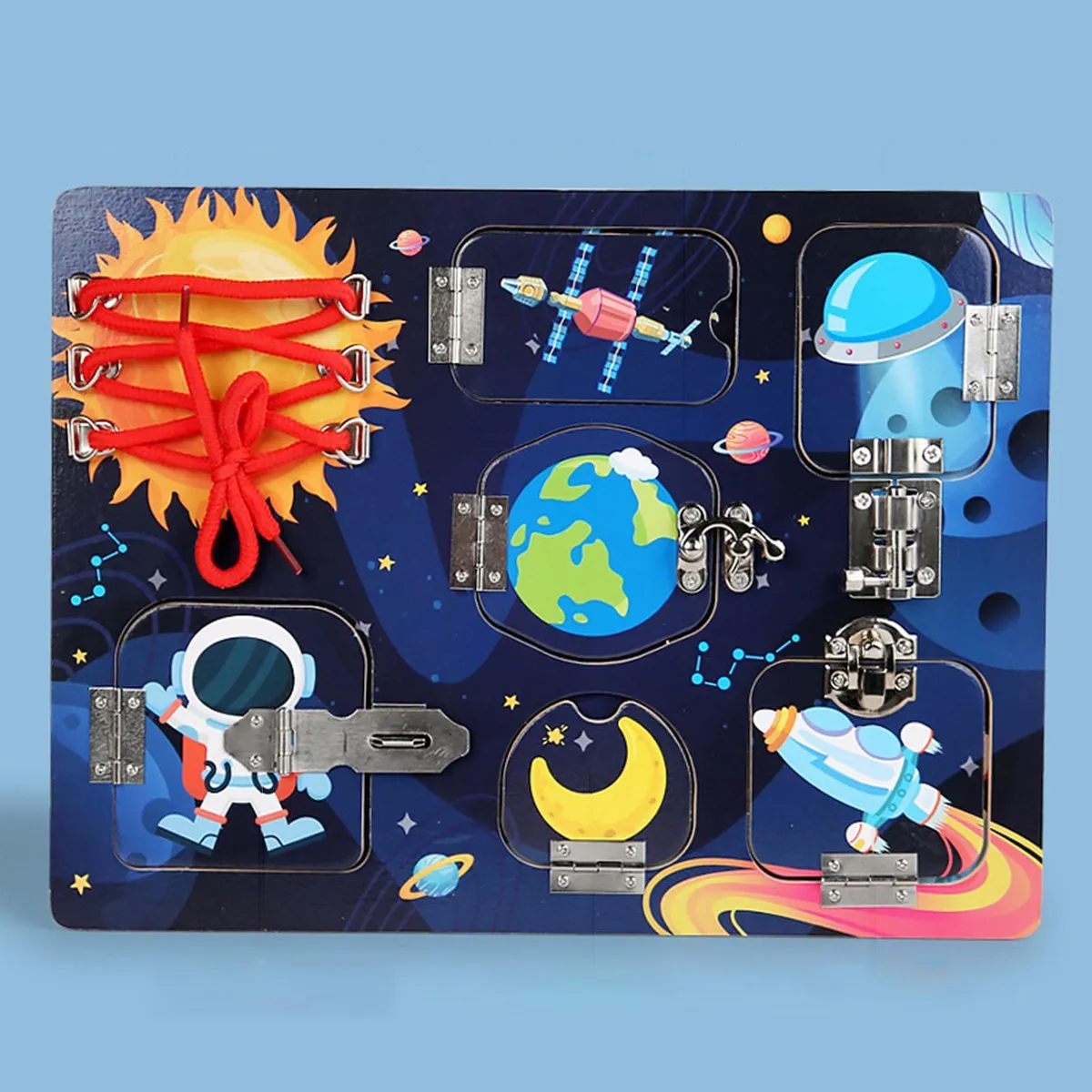 Placa Activitati Lemn Montessori – Busy Board Spatiala [1]