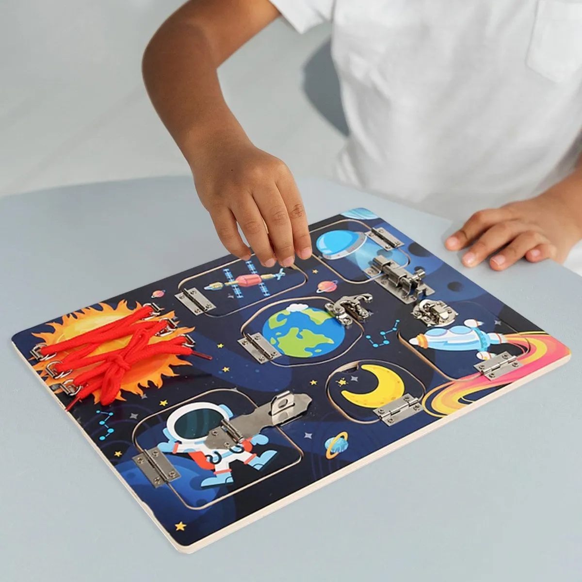 Placa Activitati Lemn Montessori – Busy Board Spatiala [7]