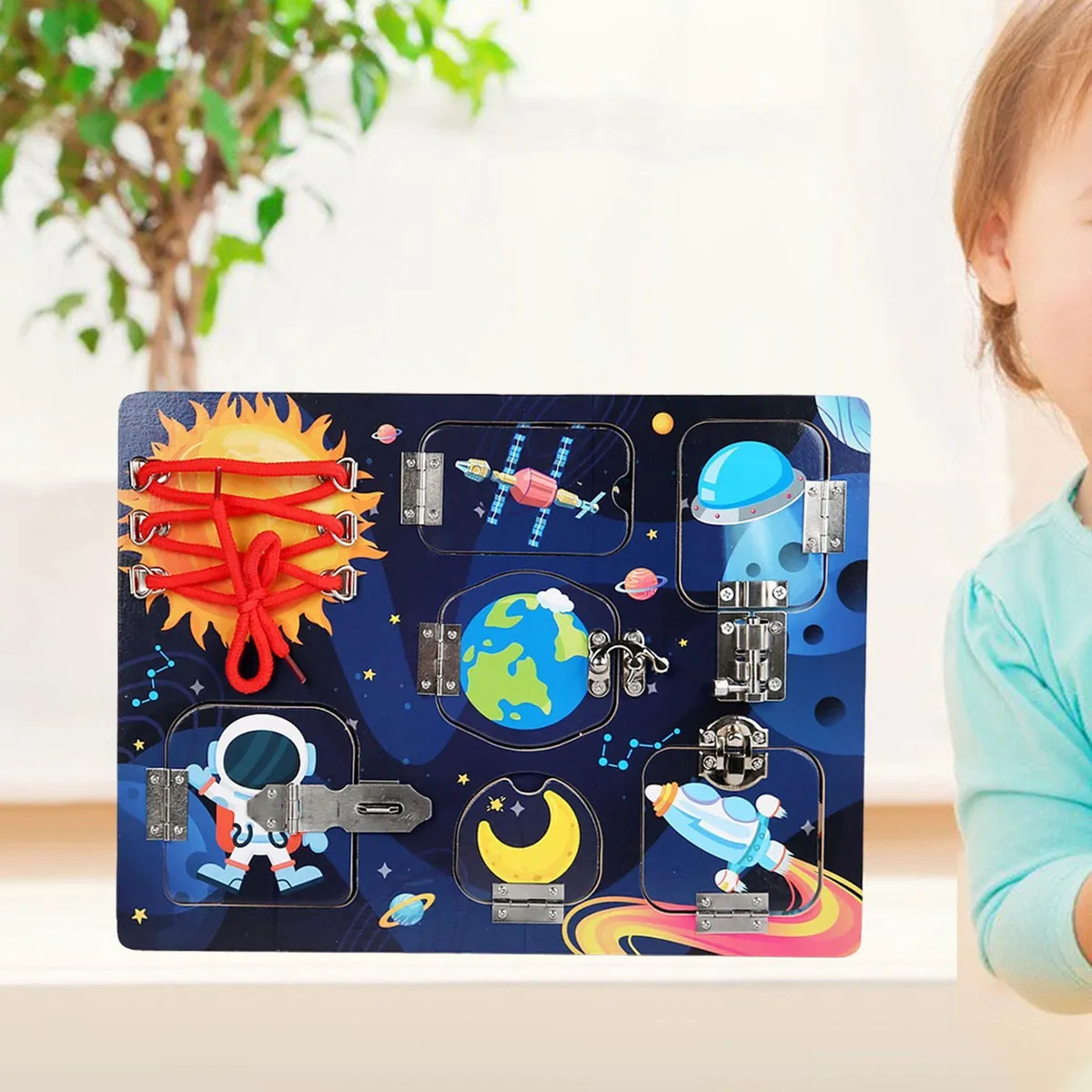 Placa Activitati Lemn Montessori – Busy Board Spatiala [4]