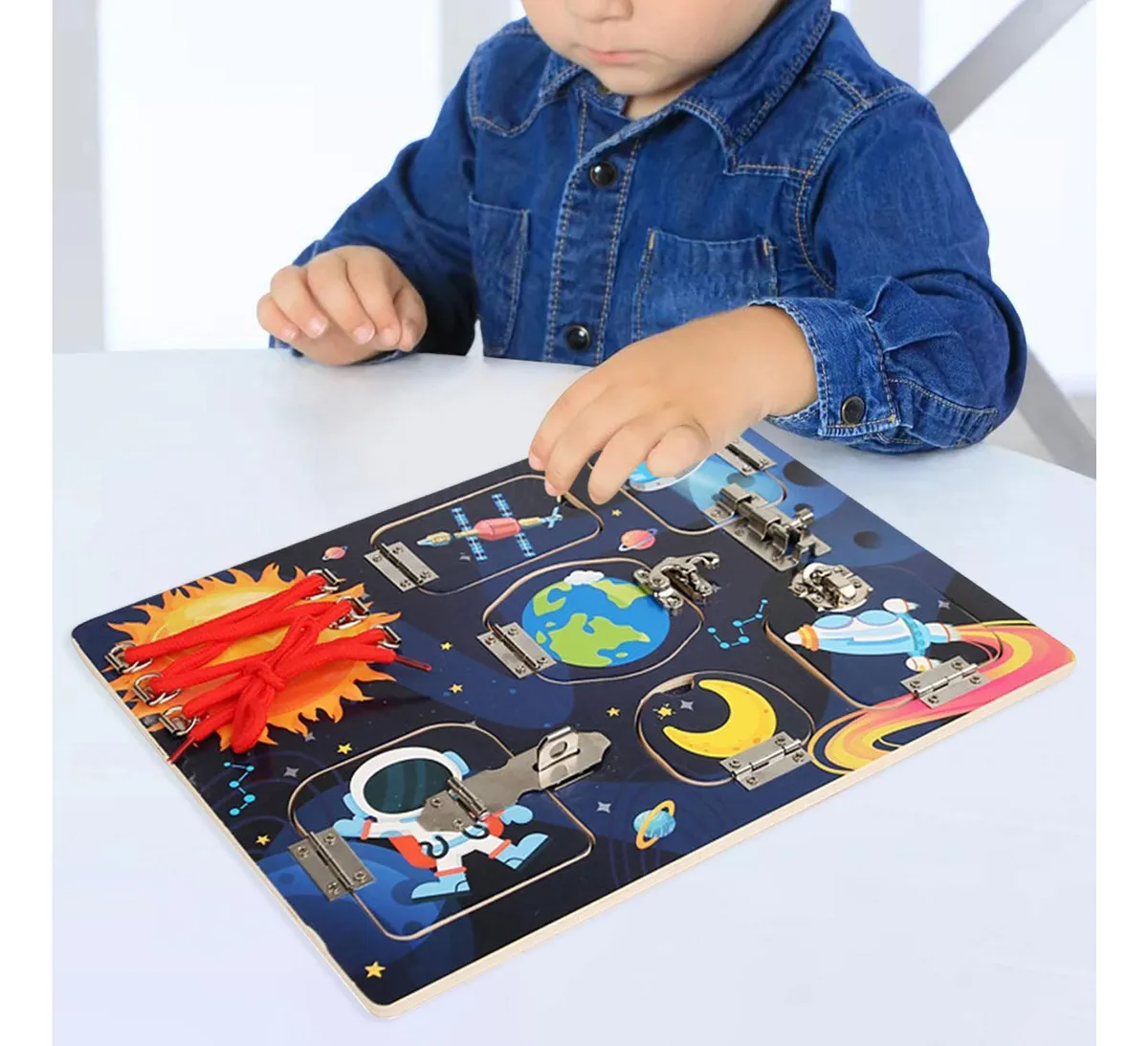 Placa Activitati Lemn Montessori – Busy Board Spatiala [5]