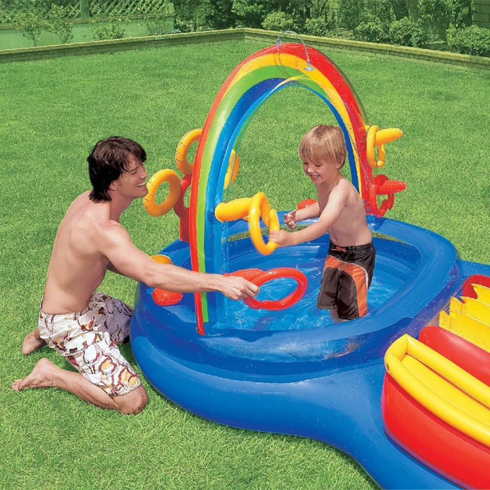 Piscina copii Gonflabila Cu Tobogan, Spatiu De Joaca si Pulverizator [4]
