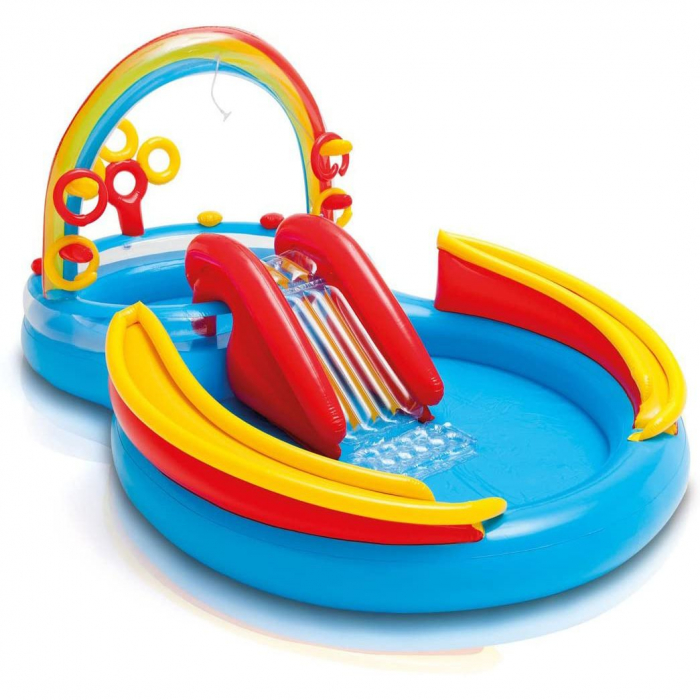 Piscina copii Gonflabila Cu Tobogan, Spatiu De Joaca si Pulverizator [3]