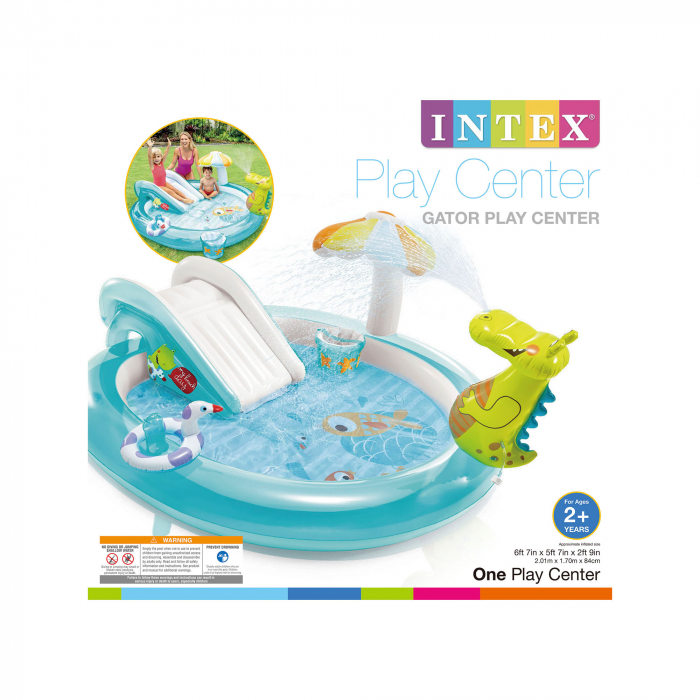 Piscina Gonflabila Intex cu Tobogan Crocodil Pool Water Play [2]