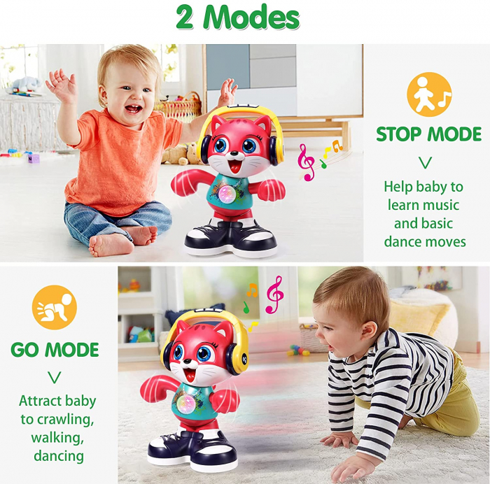 Pisicuta Dansatoare cu casti Lumini si Muzica Hola Toys [3]