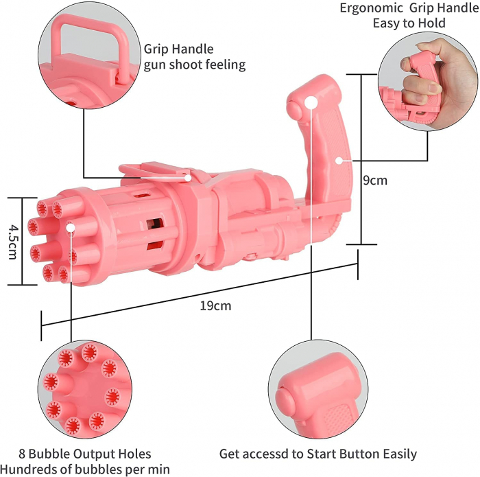 Pistol Baloane de Sapun Bubble Gun bule de sapun cu Baterii [3]