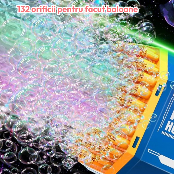 Pistol Baloane de Sapun Bubble Rocket Roz 2 Capete Lumina Acumulator [2]