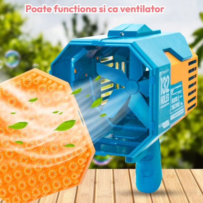 Pistol Baloane de Sapun Bubble Rocket Roz 2 Capete Lumina Acumulator [4]