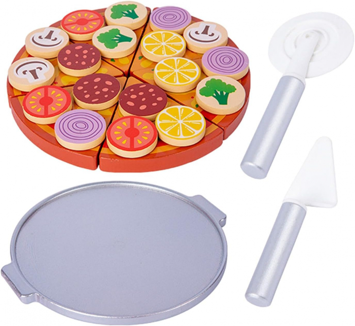 Pizza din Lemn de feliat pentru Copii - Joc de Lemn Pizza [2]