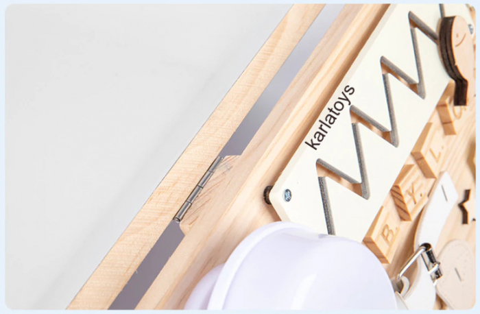 Placa Lemn Montessori Senzoriala Copii Incuietori Busy Board 2 in 1 [13]