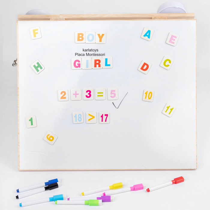 Placa Lemn Montessori Senzoriala Copii Incuietori Busy Board 2 in 1 [6]