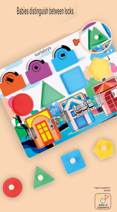 Placa Montessori Incuietori  Busy Board [4]
