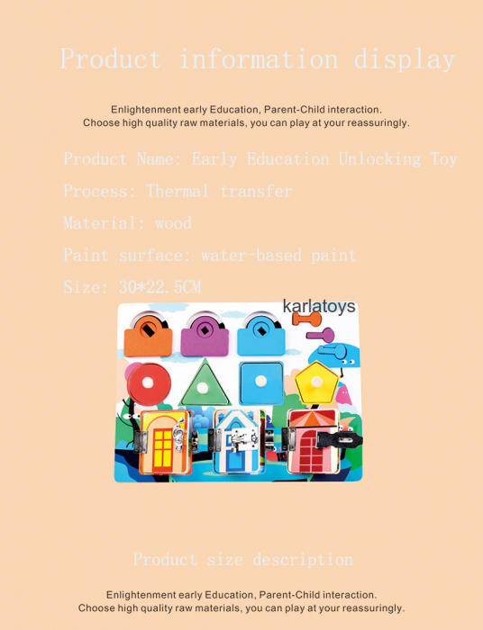 Placa Montessori Incuietori  Busy Board [7]