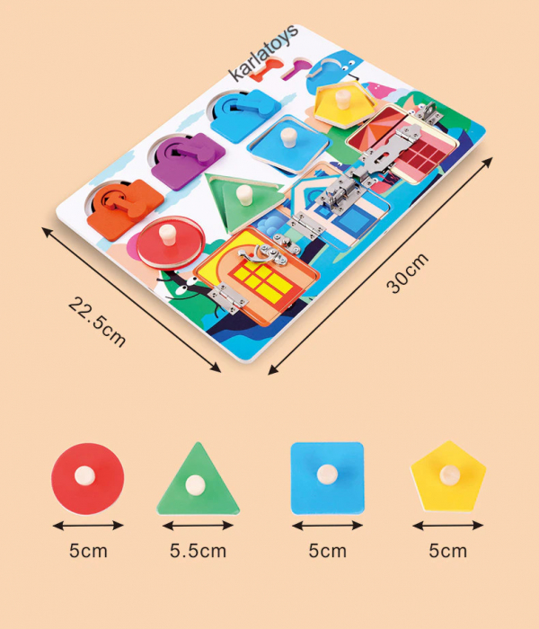Placa Montessori Incuietori  Busy Board [8]