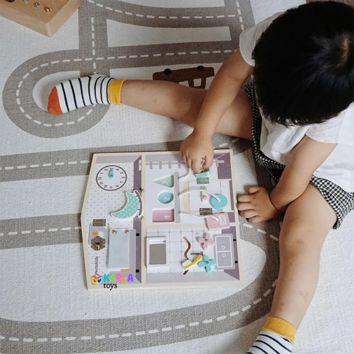 Placa Senzoriala Montessori Busy Board din Lemn Nunukids [2]