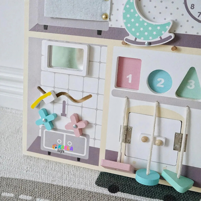 Placa Senzoriala Montessori Busy Board din Lemn Nunukids [7]
