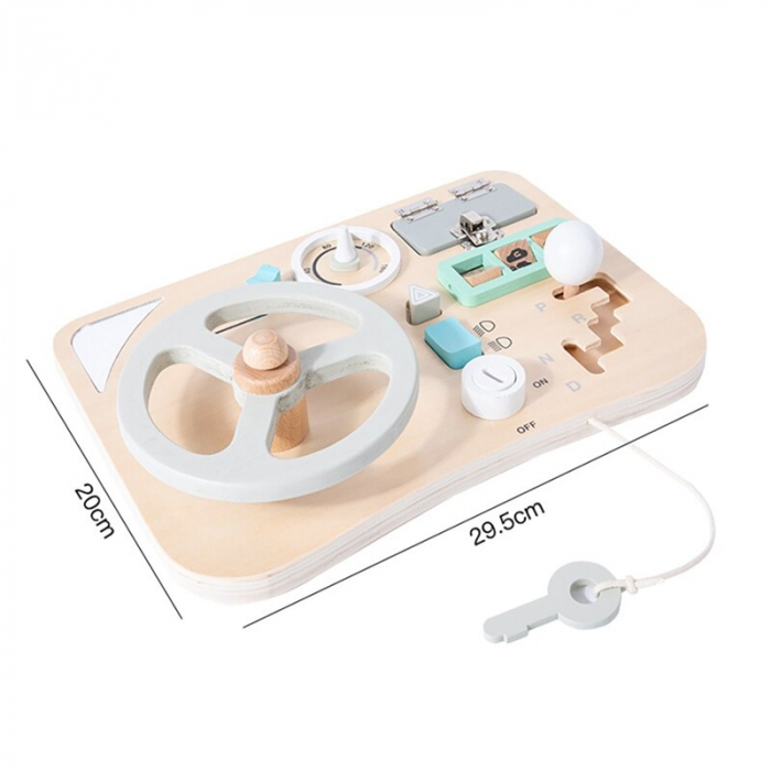 Placa Senzoriala Montessori cu Volan Busy Board [5]