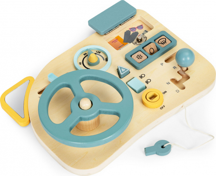 Placa Senzoriala Montessori cu Volan Busy Board [3]
