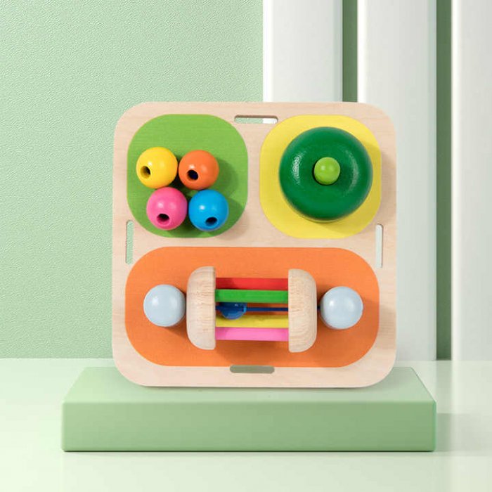 Placa Senzoriala Montessori din Lemn pentru Copii - Activitate Educationala si Dezvoltare Motrica [5]
