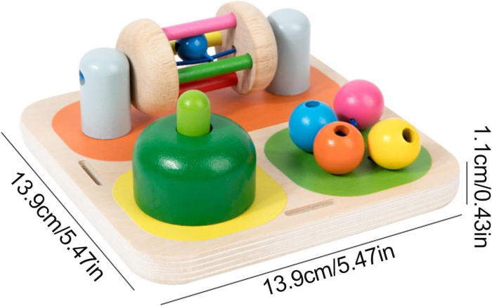 Placa Senzoriala Montessori din Lemn pentru Copii - Activitate Educationala si Dezvoltare Motrica [2]