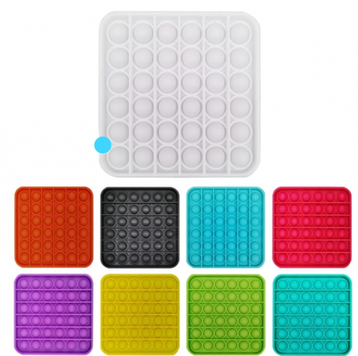 Pop It - Jucarie senzoriala antistres Bubble Fidget Patrata cu bila [6]