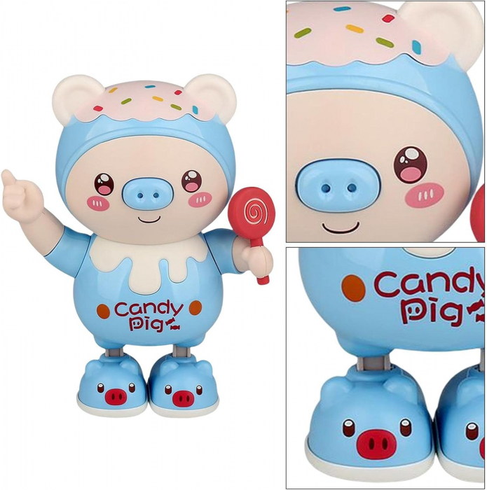 Porcusorul Dansator Candy Pig Albastru - Jucarie Interactiva pentru Copii [2]