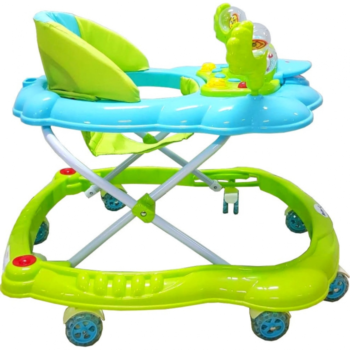 Premergator Baby Care Ratusca Verde, Reglabil 3 Trepte, 8 Roti, Pliabil, cu Melodii [2]