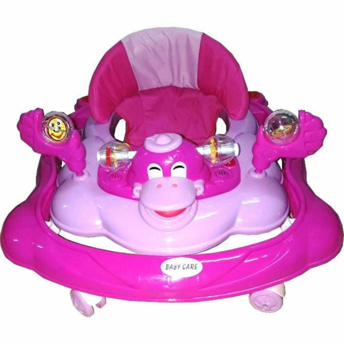 Premergator Baby Care Ratusca Roz, Reglabil 3 Trepte, 8 Roti, Pliabil, cu Melodii [2]