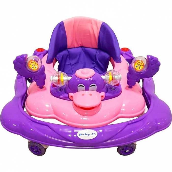 Premergator Baby Care Ratusca Mov, Reglabil 3 Trepte, 8 Roti, Pliabil, cu Melodii [3]