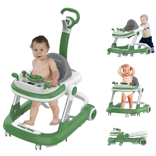 Premergator cu Maner de Impins si Centru de Activitati – Reglabil, Pliabil Verde [1]