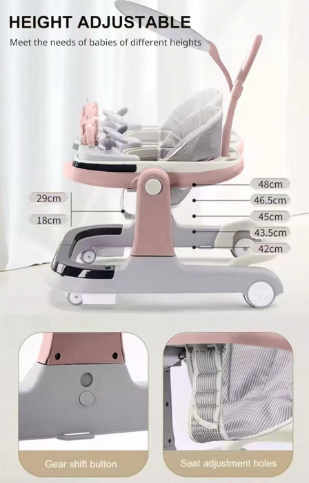 Premergator electric multifunctional bebelusi cu telecomanda muzica, lumini 3 in 1 Reglabil Albastru [7]