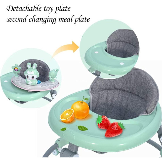Premergator pliabil pentru bebelusi Iepuras Albastru  – 6 roti, reglabil [5]