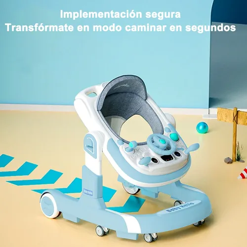Premergator Transformabil Albastru 3 in 1 Muzica Maner Impingere Reglabil pe Inaltime [7]