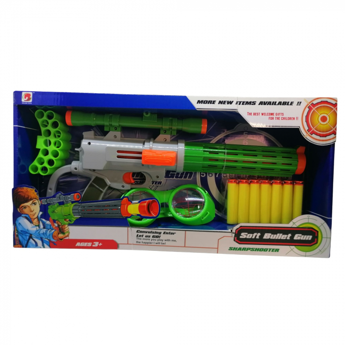 Pusca de Jucărie cu Gloante din Spumă Multicoloră, 41 cm [1]