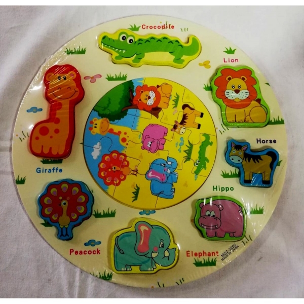 Puzzle din Lemn 2 in 1 3D Forme si Mini Puzzle [2]