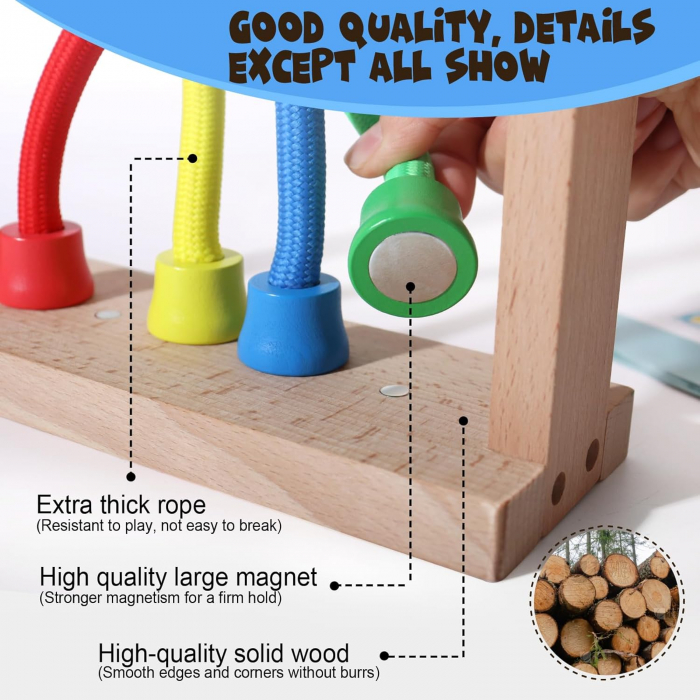 Puzzle 3D din Lemn cu Franghie - Joc de Dezvoltare a Inteligentei si Relaxare [7]