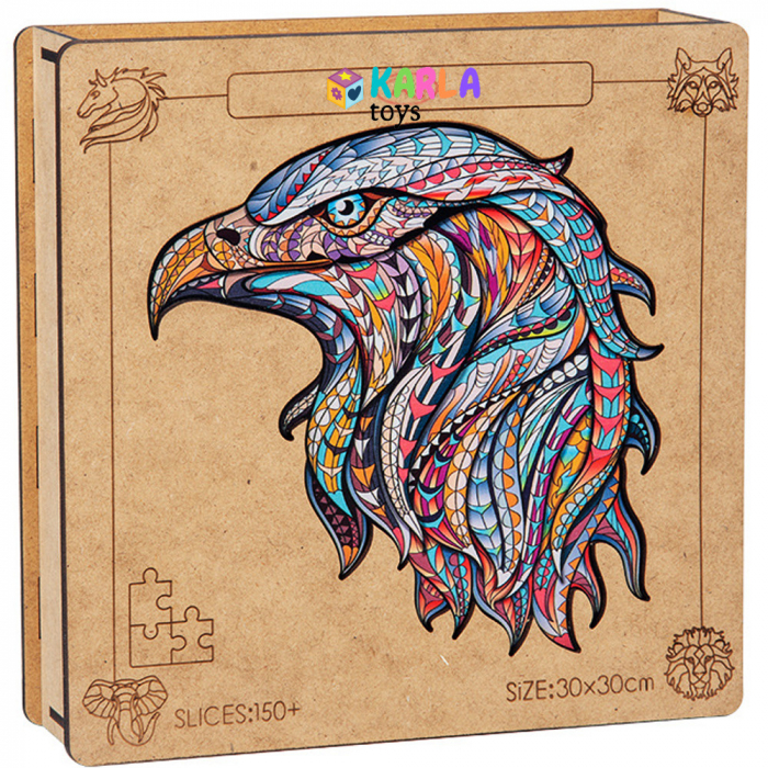 Puzzle 3D Incastru Jigsaw Animale Vultur, Eefant,  Globul, Lupul, Taurul [2]