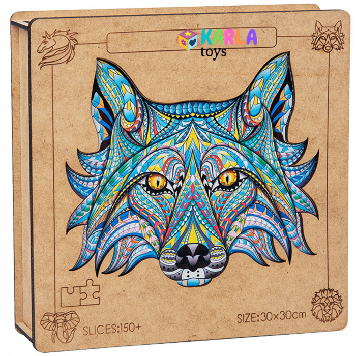 Puzzle 3D Incastru Jigsaw Animale Vultur, Eefant,  Globul, Lupul, Taurul [3]