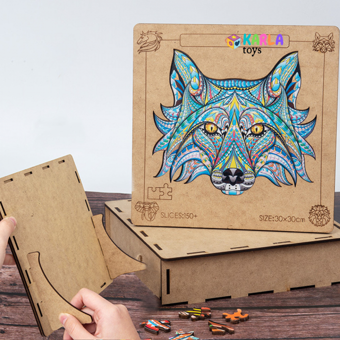 Puzzle 3D Incastru Jigsaw Animale Vultur, Eefant,  Globul, Lupul, Taurul [4]