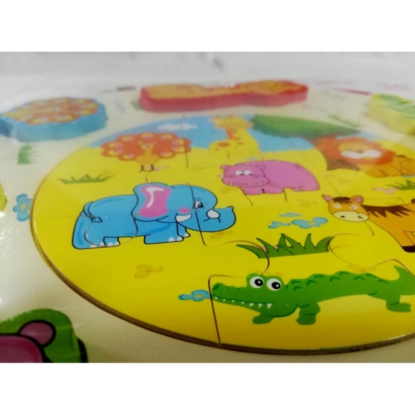 Puzzle din Lemn 2 in 1 3D Forme si Mini Puzzle [3]