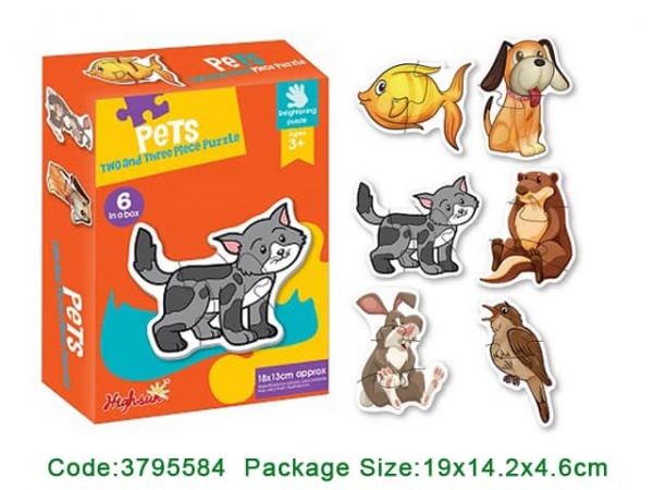 Pachet 3 Seturi Puzzle Bebe - Animale din 2 și 4 Piese [2]