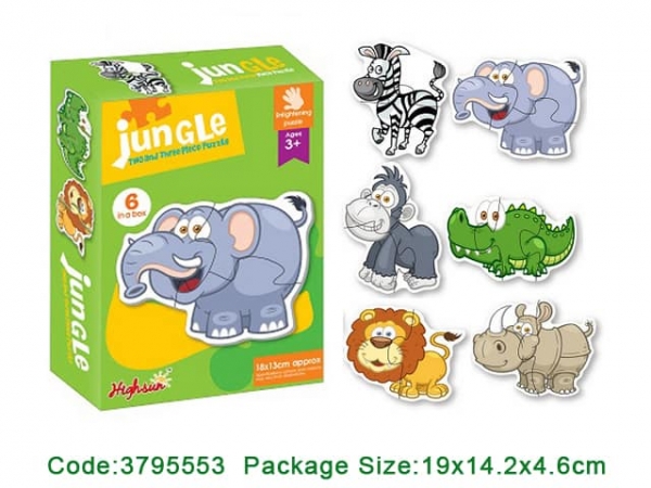 Pachet 3 Seturi Puzzle Bebe - Animale din 2 și 4 Piese [3]