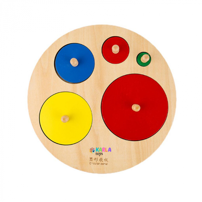 Puzzle cu Maner din Lemn Montessorii Culori [2]