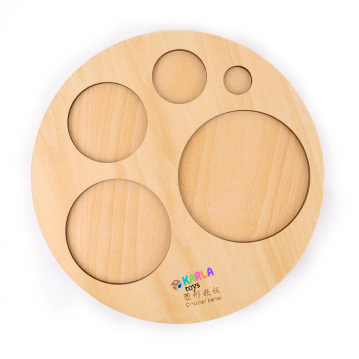 Puzzle cu Maner din Lemn Montessorii Culori [3]