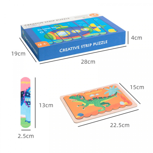 Puzzle de Lemn Montesorii - Strip Puzzle 32 piese [4]