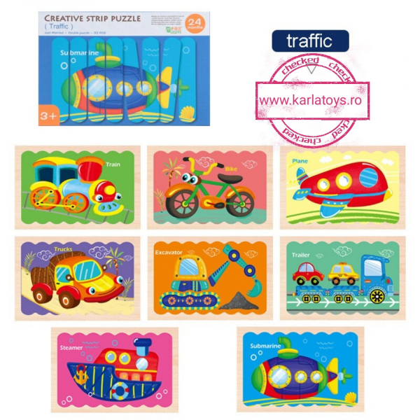Puzzle de Lemn Montesorii - Strip Puzzle 32 piese [2]