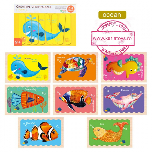 Puzzle de Lemn Montesorii - Strip Puzzle 32 piese [2]